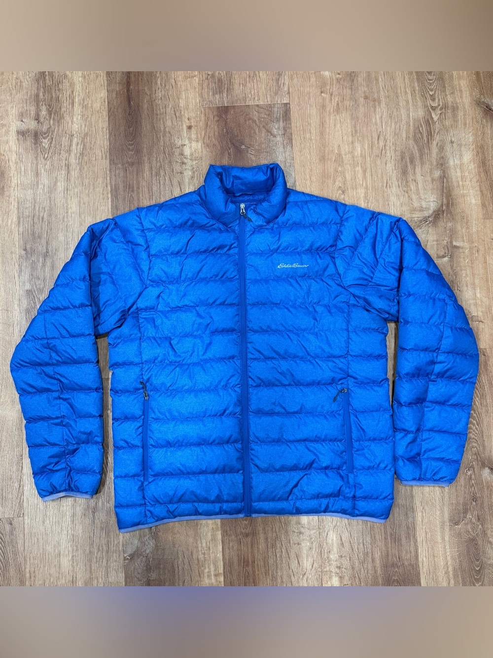 Eddie Bauer EB650 Goose Down Puffer Jacket Mens XLT Blue Winter Lightweight